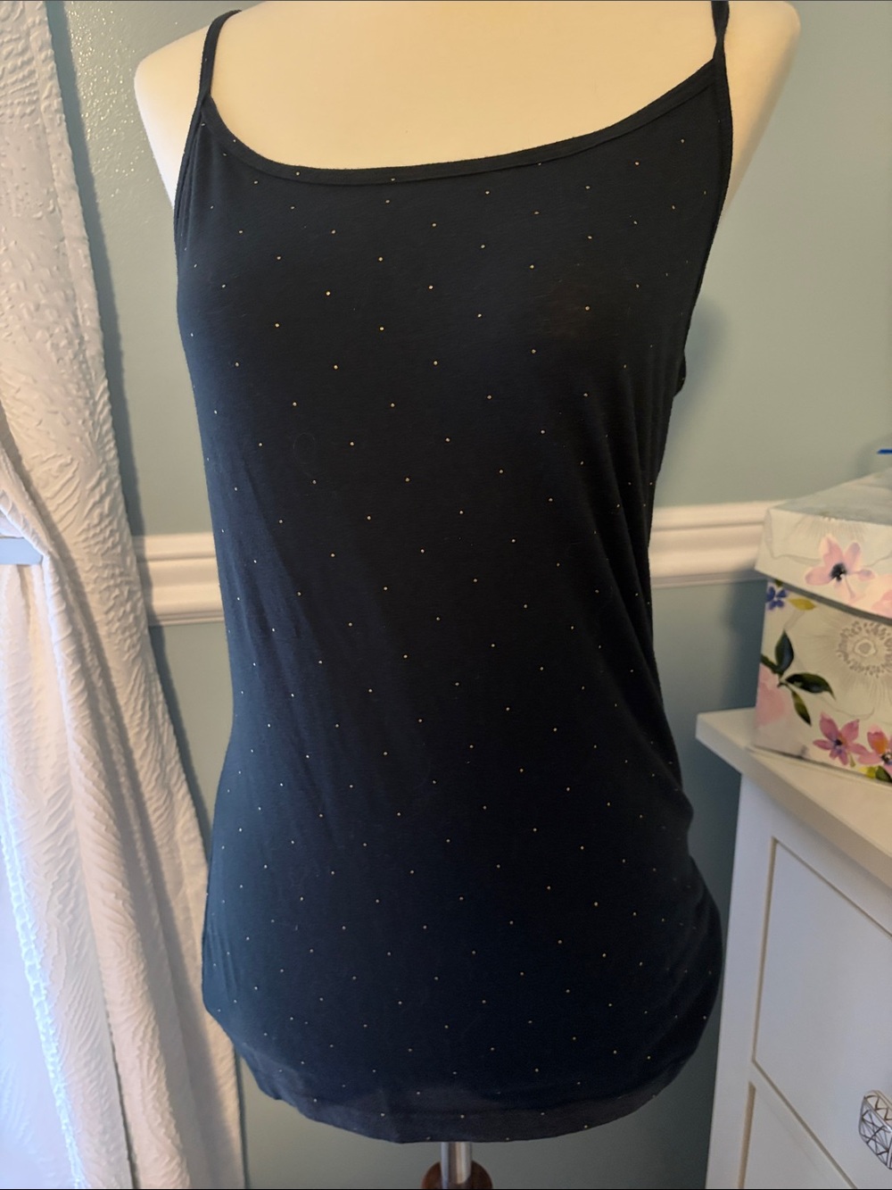 Nollie Black Studded Spaghetti Strap Camisole